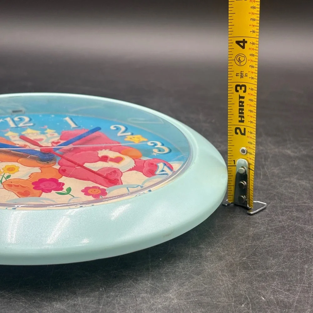 Care Bears Vintage 2003 Wall Clock Friend & Love-a-Lot Bear Blue 10 Inch Round